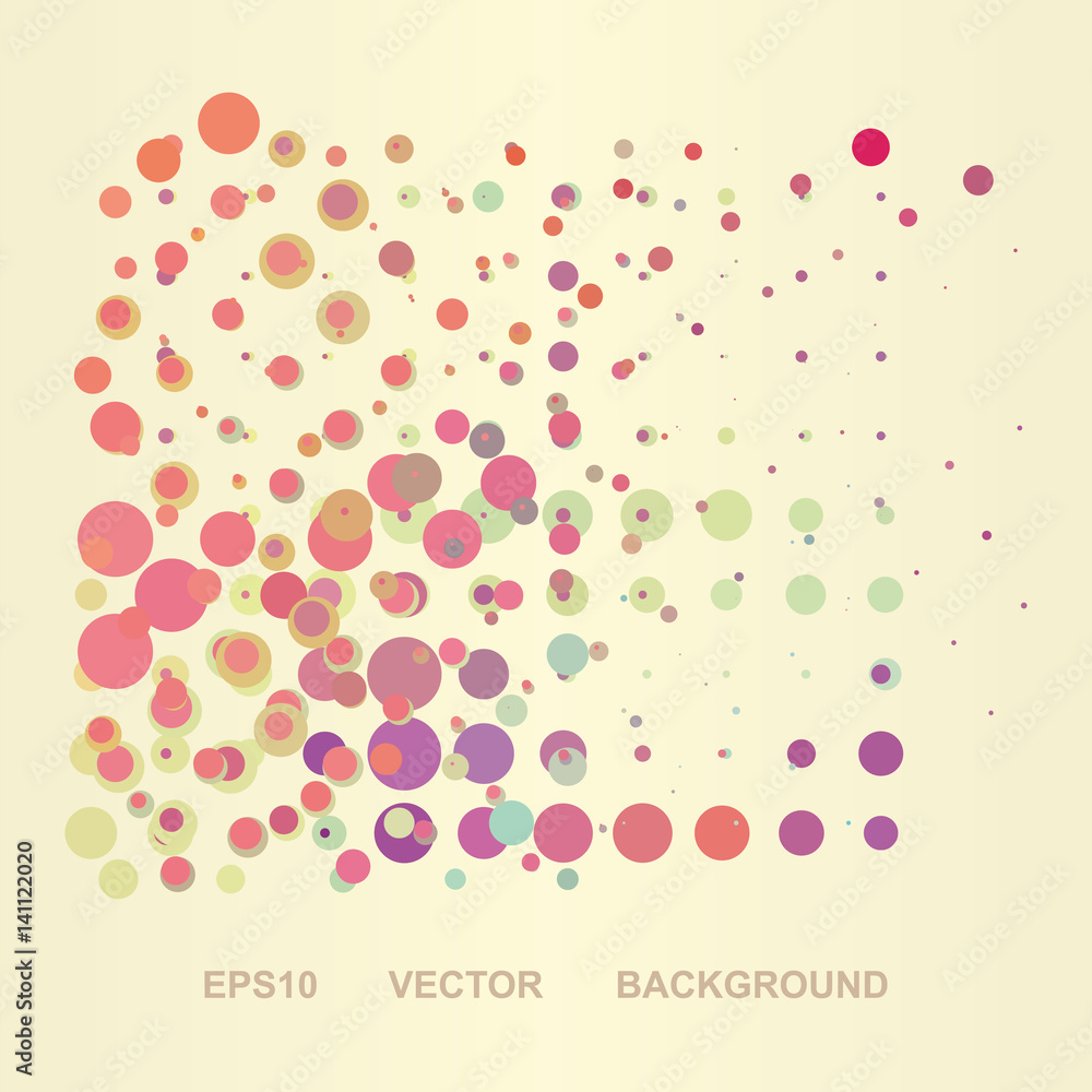 Poster abstract background with colorful dotted pattern