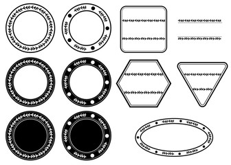 Blank label logo foliage natural design set.illustration vector