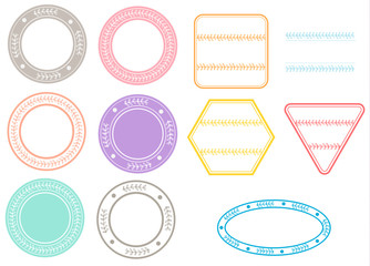 Blank label logo foliage natural design set.illustration vector