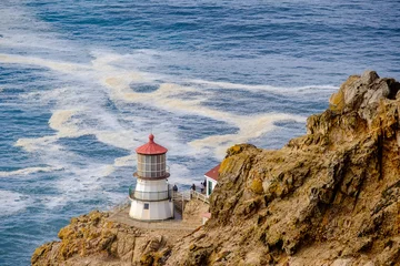 Photo sur Plexiglas Phare Point Reyes Lighthouse at Pacific coast, built in 1870