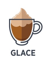 Glace coffee isolated on white background. Minimalist vector illustration