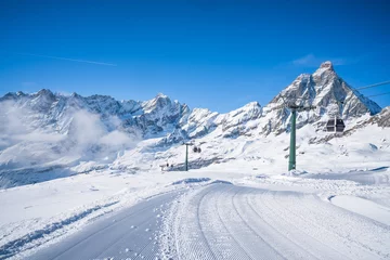 Papier Peint photo Cervin Italian Alps in the winter