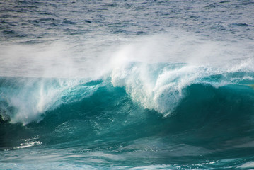 powerful ocean wave breaking