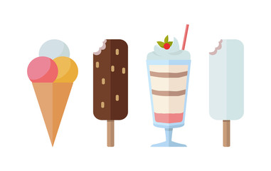 Different Vector Sweet Frozen Ice Cream Collection