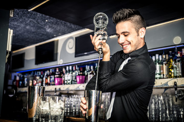 Flair bartender in action