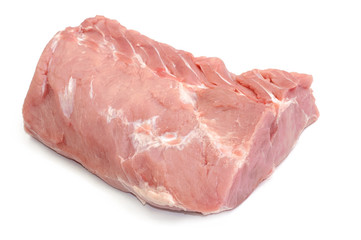 raw pork meat isolated on white