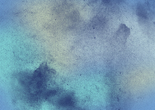Abstract blue-emerald colored textured background to point