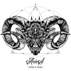 Zodiacal Aries Ink Zenart