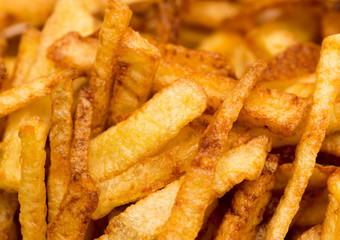 cooking potato fries in oil