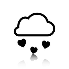from the cloud falling hearts icon stock vector illustration flat design