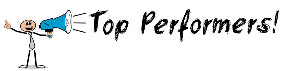 Top Preformers! / Mann mit Megafon