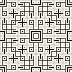 Geometric Ethnic Background with Symmetric Lines Lattice. Vector Abstract Seamless Pattern.