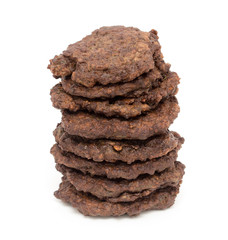 cutlets of liver on a white background