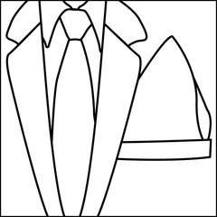 figure elegant suit with tie icon, vector illustration design