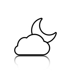 moon and cloud icon stock vector illustration flat design