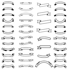 Set of the ribbons isolated on white background. Design element for logo, label, badge, sign. Vector illustration.