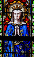 Fototapeta premium Stained Glass - Mother Mary