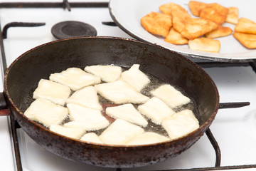donuts fried in a pan