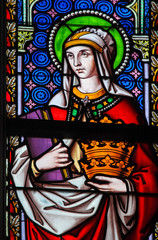 Obraz na płótnie Canvas Stained Glass - Saint Elizabeth, Queen of Hungary