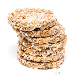 whole grain bread on a white background