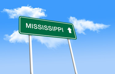 Road sign - Mississippi (3D illustration)