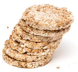 whole grain bread on a white background