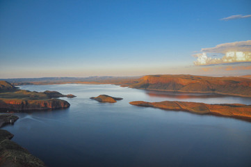 Helicopter view & sunset
