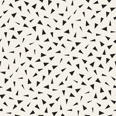 Trendy Texture With Scattered Geometric Shapes. Vector Seamless Pattern.