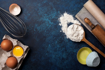Ingredients and utensils for baking