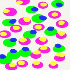 Abstract background of blue and green and pink and yellow flowing paint light and dark spots throughout the drawing