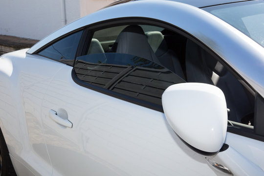 Fototapeta Side of a white sports car