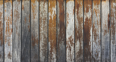 Grey and orange background with wooden texture horizontal top view isolated, vintage dark wood backdrop, old light blue rustic board, space blank back on the table, mockup nuture wall, horizontal