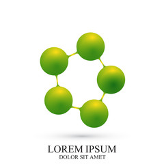 3D Logotype icon dna molecule. Vector template Logo for medicine, science, technology, chemistry, biotechnology.