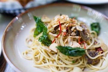 Spaghetti in Thai taste