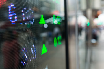 Stock market price display at street