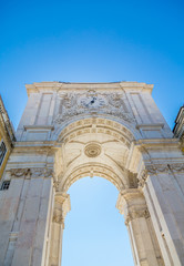 Fototapeta na wymiar Arch and Clock Tower in Lisbon