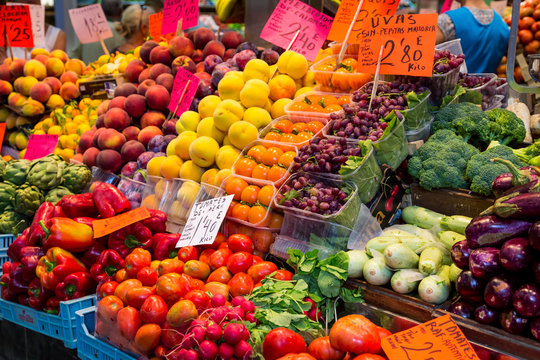 Fruits And Vegetables In Spanish Market