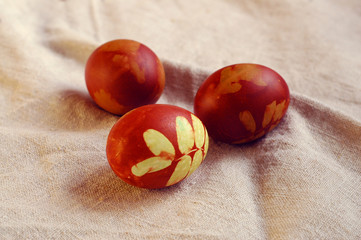 beautifully dyed Easter eggs