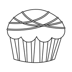 figure muffin with chocolate icon, vector illustration design