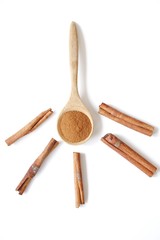 Cinnamon powder isolated