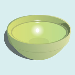 Green bowl with reflection