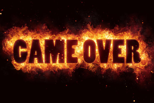 game over fire text flame flames burn burning hot explosion