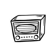 retro radio doodle