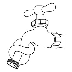 silhouette faucet save the water icon, vector illustration design