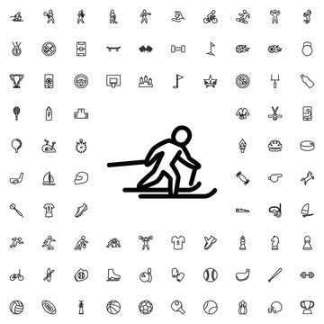 Skiing Icon Illustration