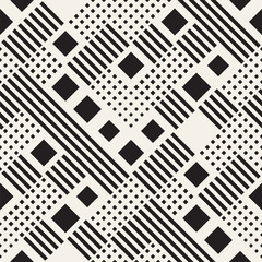 Endless Abstract Background With Random Size Squares. Vector Seamless Pattern.