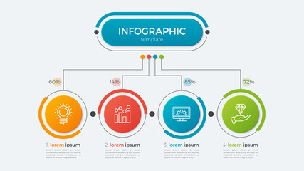 Presentation business infographic template with 4 options.