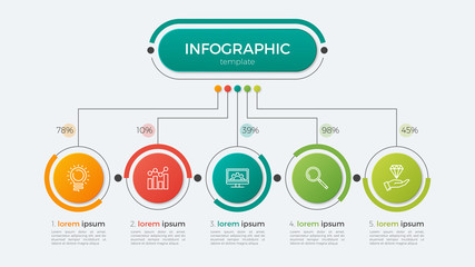Presentation business infographic template with 5 options.