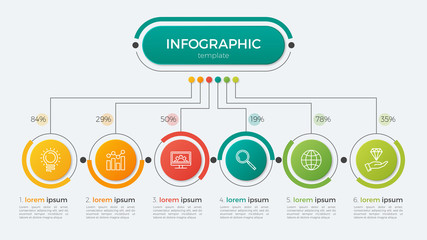 Presentation business infographic template with 6 options.