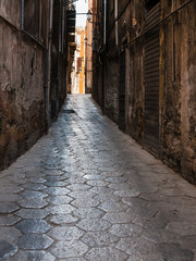 old narrow street with in Palermo city